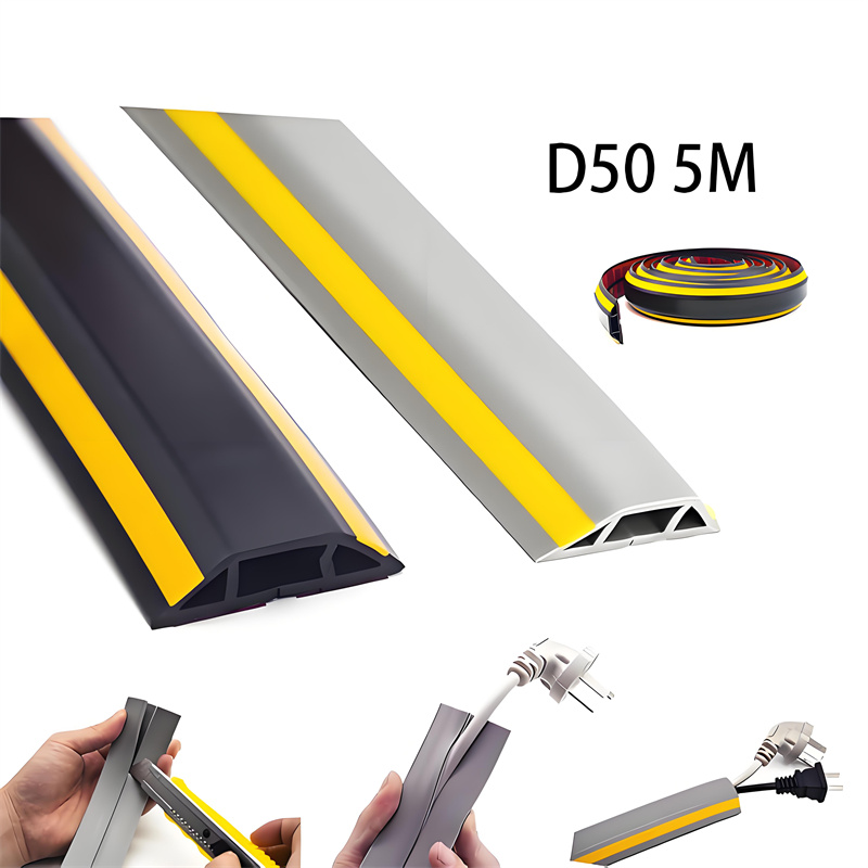1/5M Flexible Rubber Floor Moulding Cover per meter Wiring Duct Molding ...