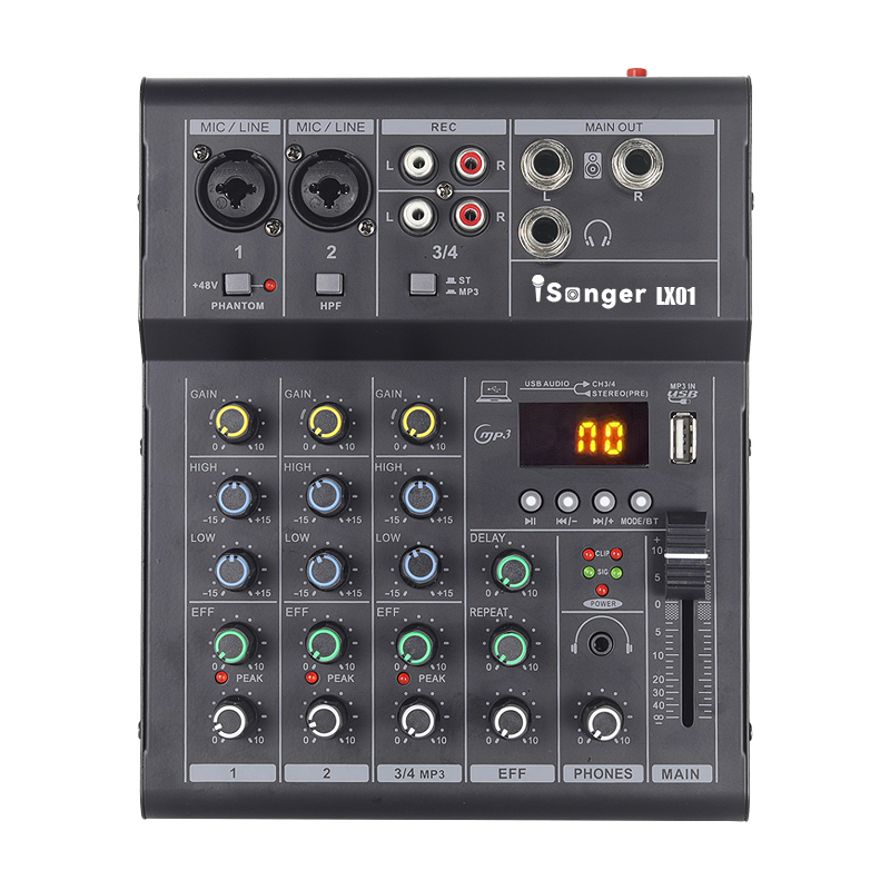 Professional Audio Mixer 4/6-Channel Mixer with equalizer USB equalizer ...
