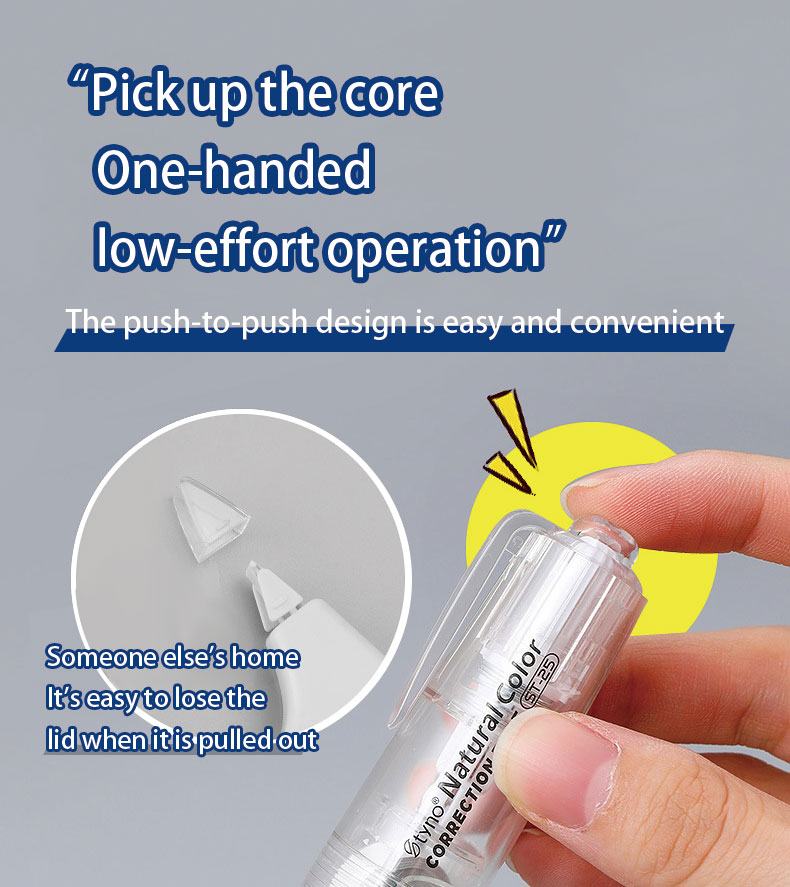 360° Rotatable Correction tape Press Type Pen 5mm*6M Replaceable Set ...