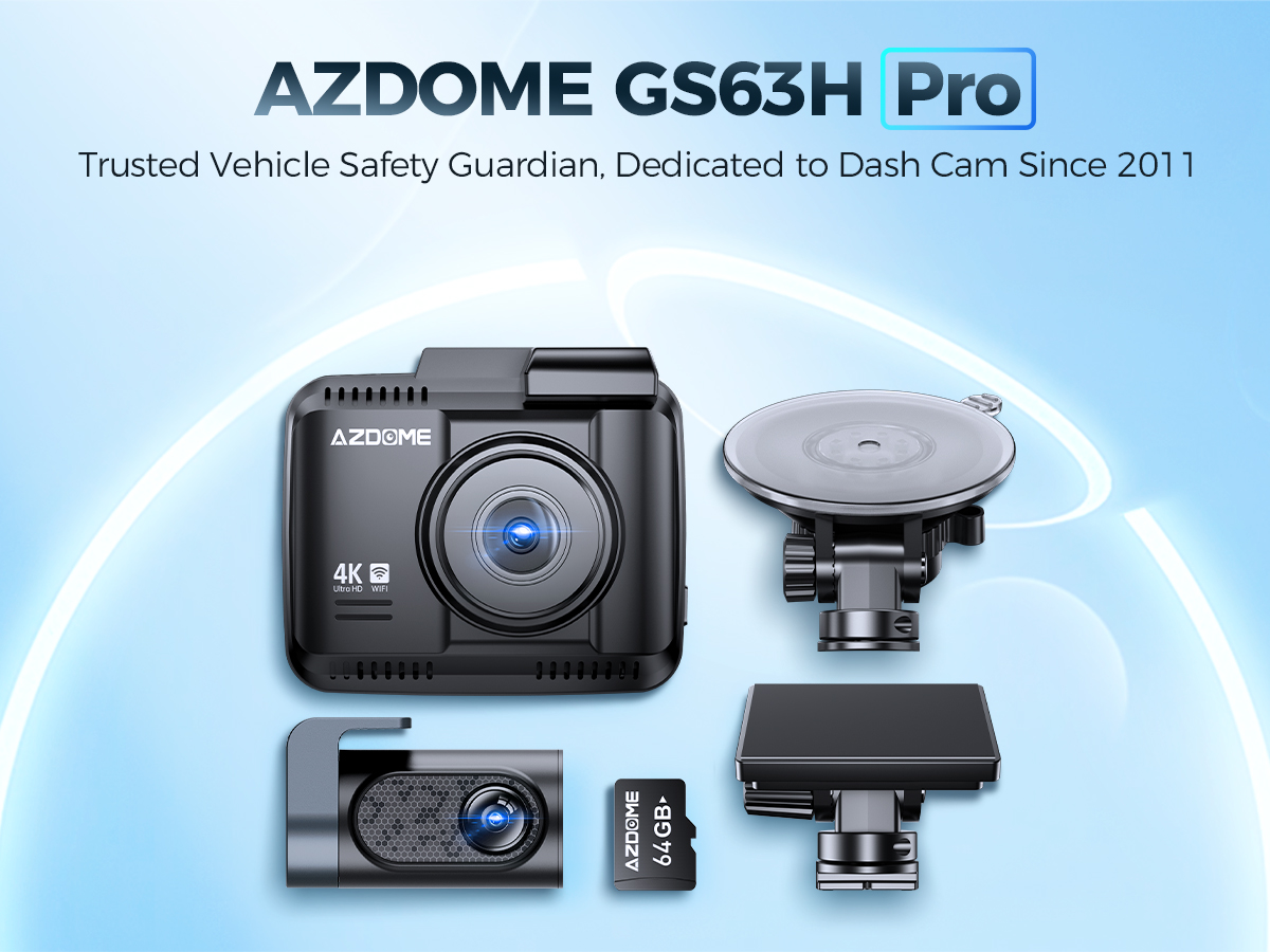 Azdome GS63H PRO 4K front and rear Dash Cam with ADAS, GPS Tracking ,G ...