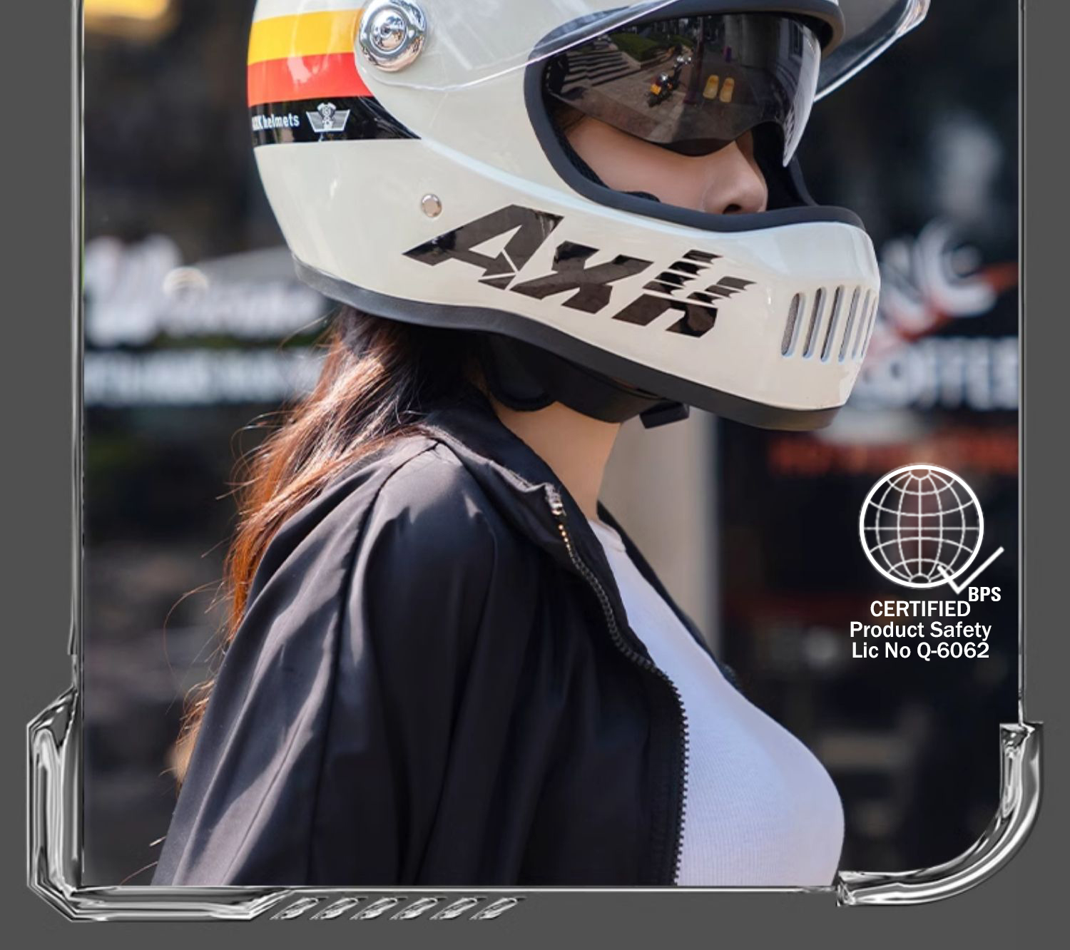 AXK 901 Motorcycle full-face helmet unisex dual-mirror helmet dust ...