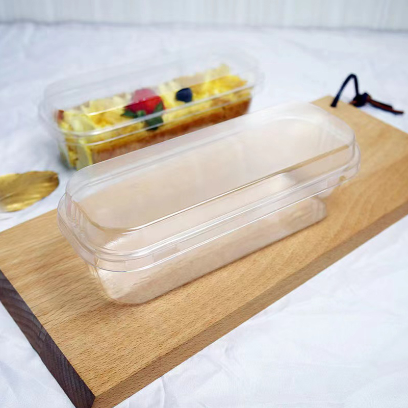 NICE 50Pcs Cake Container Loaf Deli Rectangle Box 300ML Clear Mousse ...
