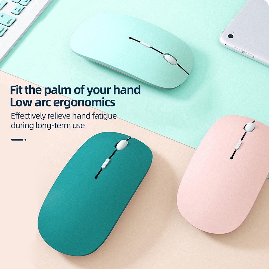 Wireless Mouse 2.4G Rechargeable Mice Ultra-Thin Silent Mouse Mute For ...