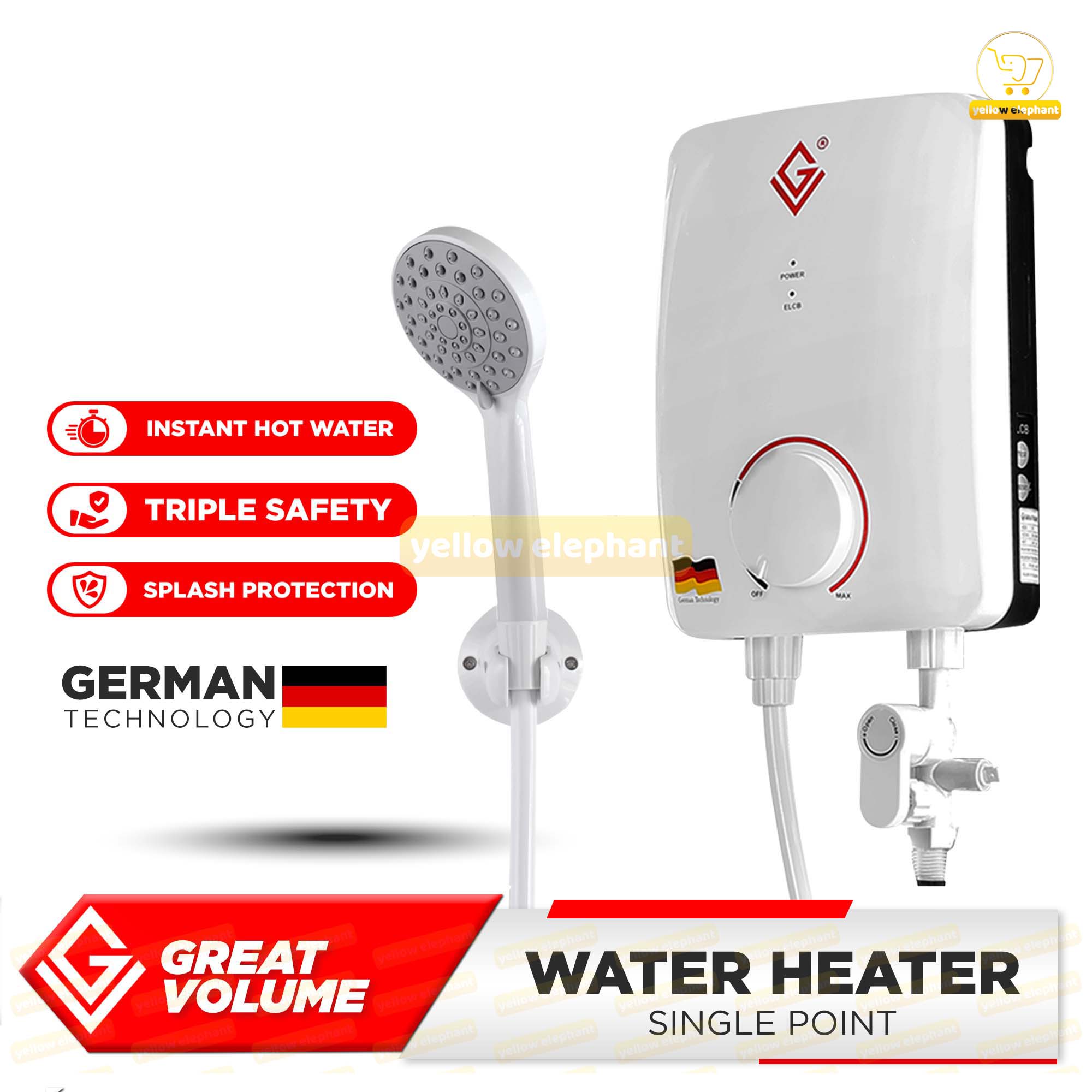 Great Volume Single Point Water Heater 220vac 3.5kw 15.9a | Shopee ...