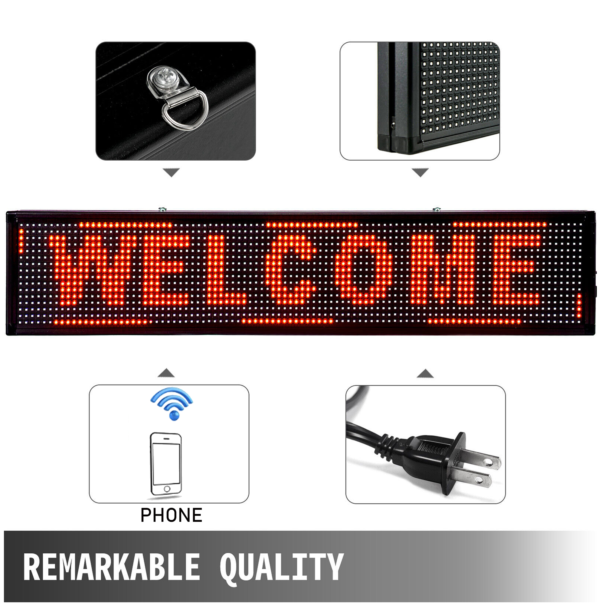 Wi-Fi Programmable LED Sign – Indoor Scrolling Text Display Banner ...
