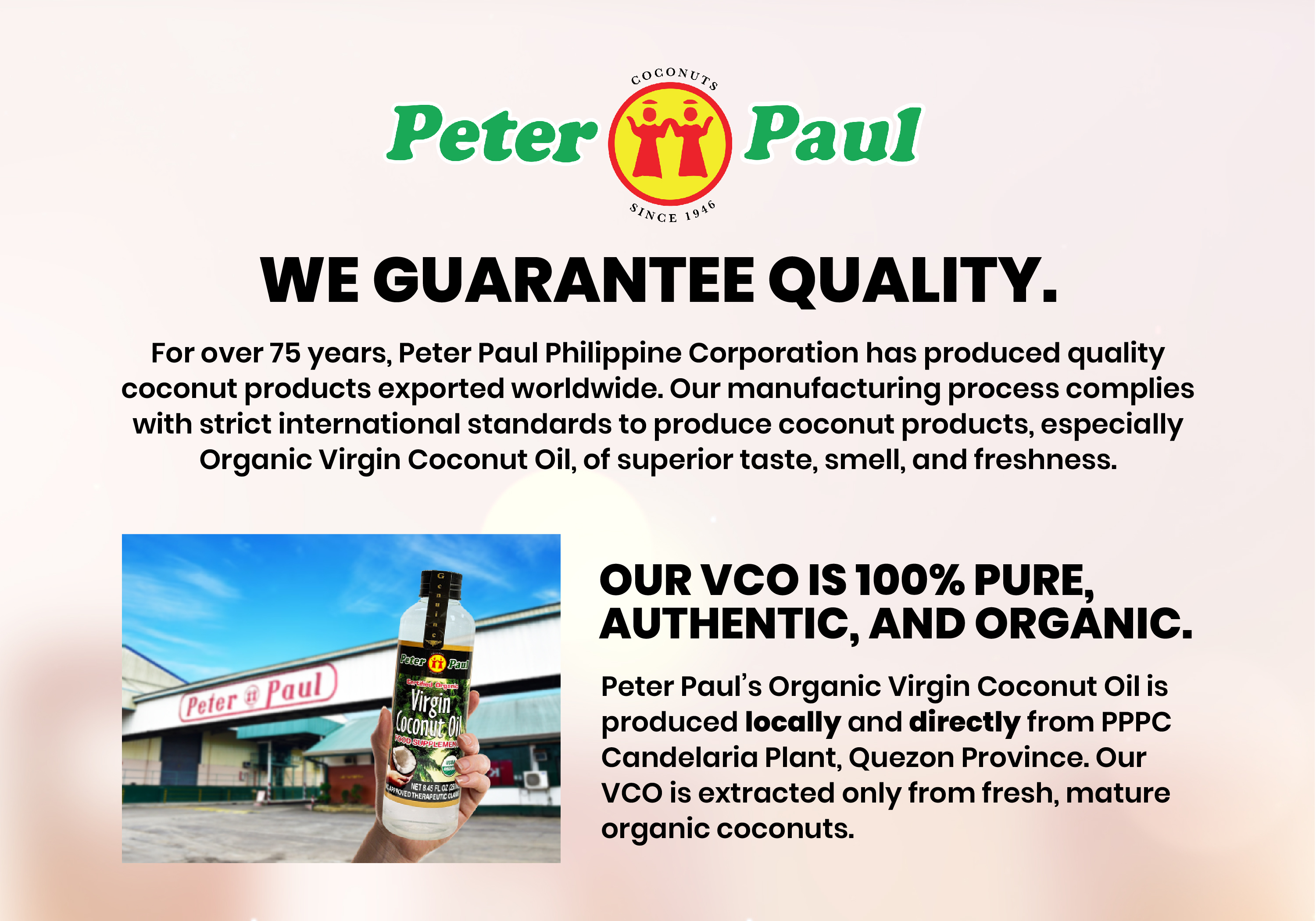 PETER PAUL Organic Virgin Coconut Oil VCO Food Supplement 1 LITER ...