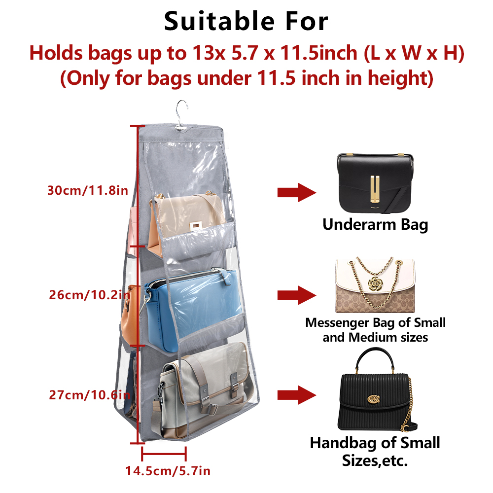 6 Layers Hanging Handbag Storage Bag Purse Closet Wardrobe Bag Storage ...