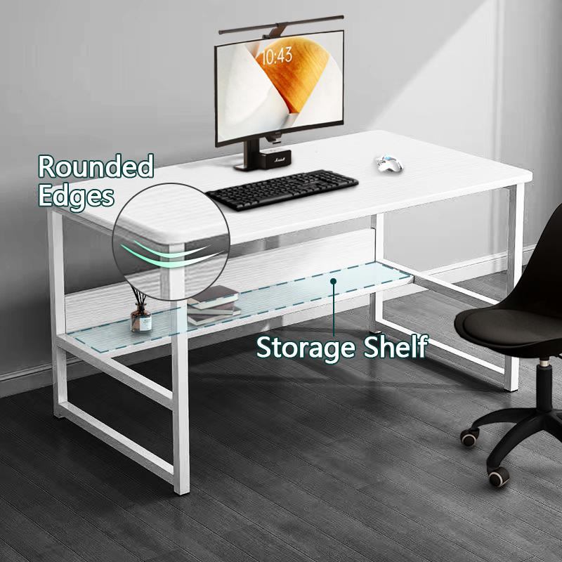 Office Table Study Table Long Computer Table Double Layer Storable ...