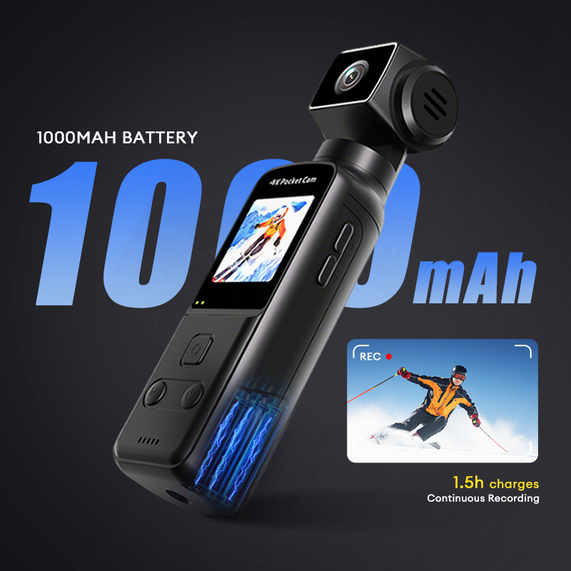 4K Ultra HD Pocket Action Camera 1.33 Inch Anti Shake 270° Rotation ...