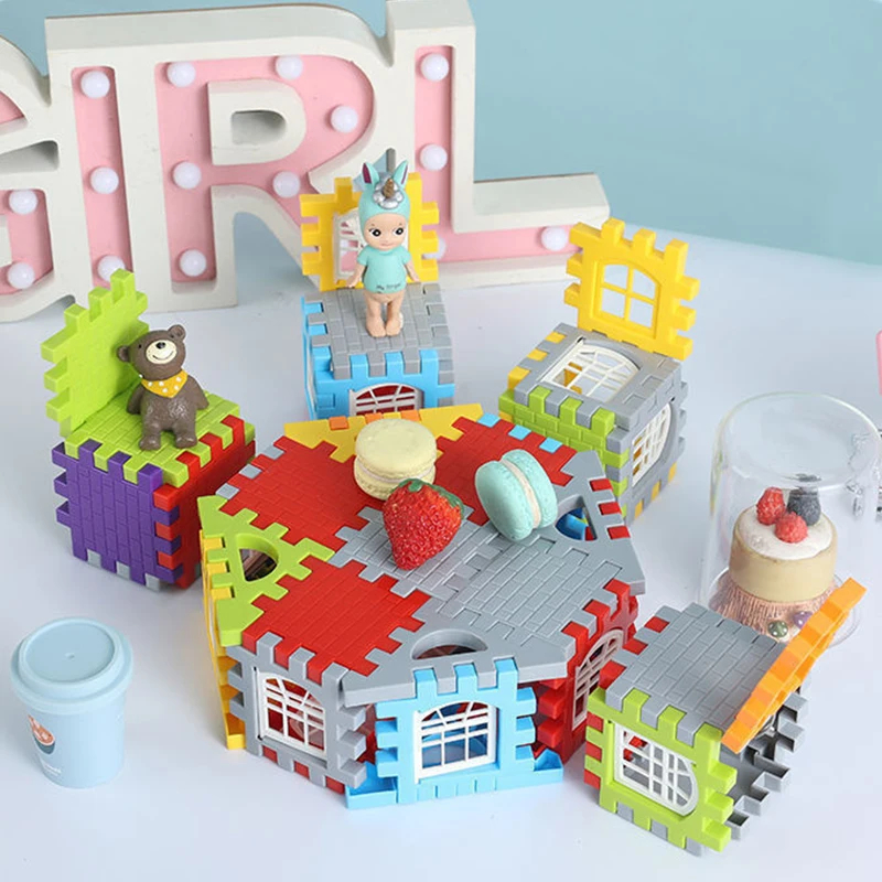 Assembled Building Block House With Windows Large Particle Building ...