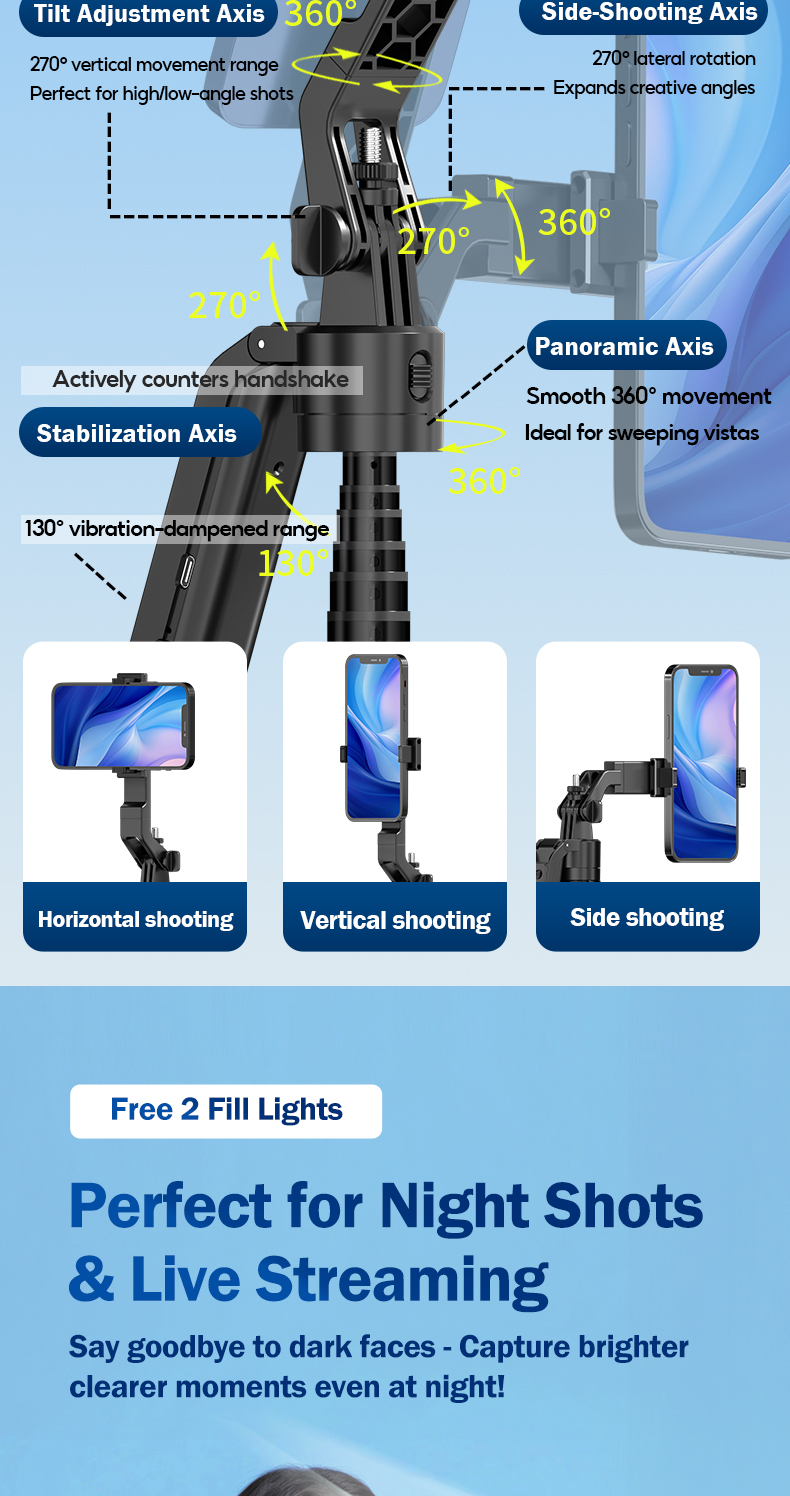 MODOFO AI Face Tracking Selfie Stick Bluetooth 360° Track Remote ...