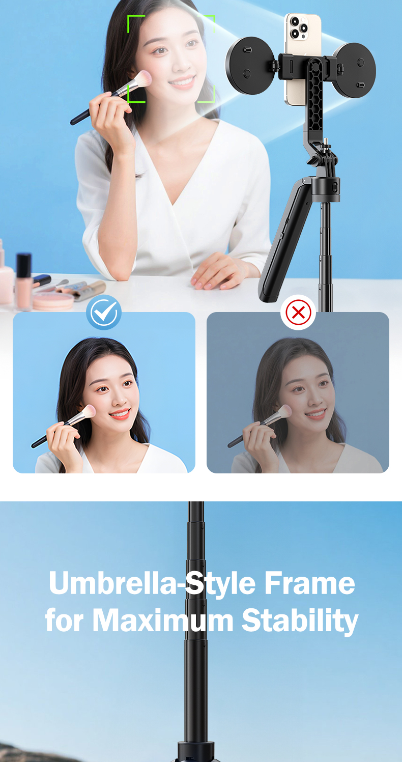 MODOFO AI Face Tracking Selfie Stick Bluetooth 360° Track Remote ...