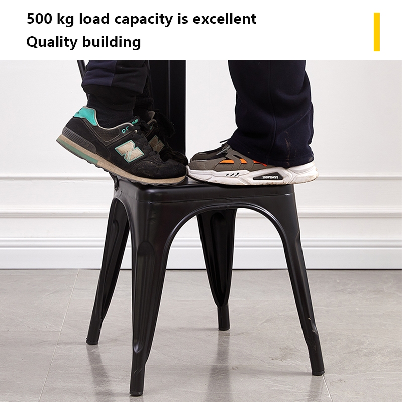 Heavy Duty Metal Bar Stool 45cm Backrest Stackable 300KG Capacity for ...