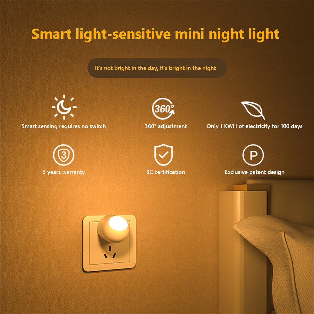 360° Sensor Night Light Eye Protection Reading Mini Lights Small Night ...