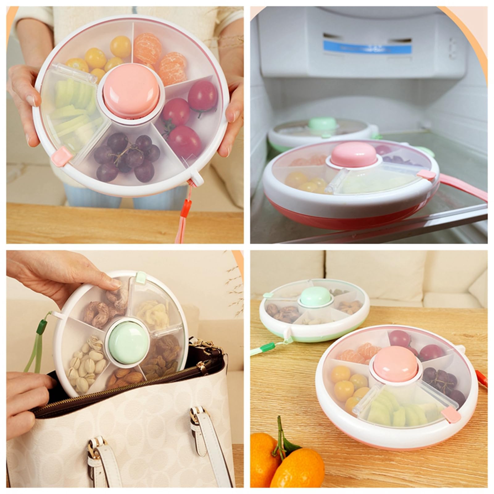 Kids Snack Rotating Container Press Rotate Dried Fruit Snack Box ...