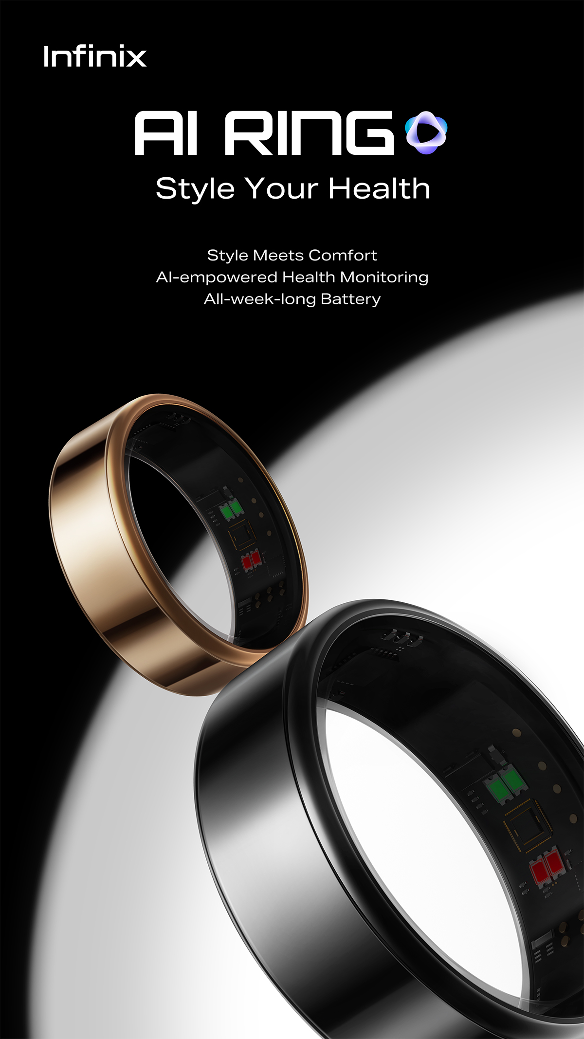 Infinix AI Ring, AI-empowered Health Monitoring , All-week-long Battery ...
