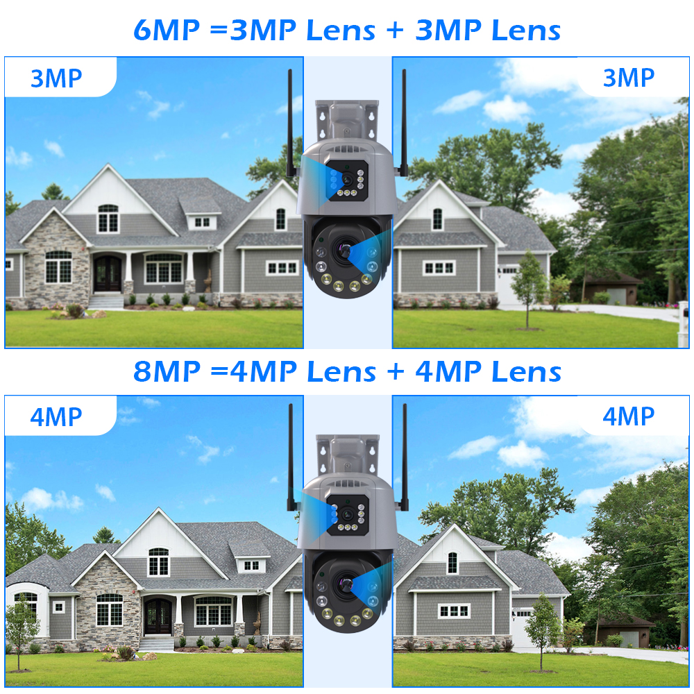 ICSEE 8MP 4K 50X Optical Zoom Dual Lens Outdoor Surveillance Camera ...