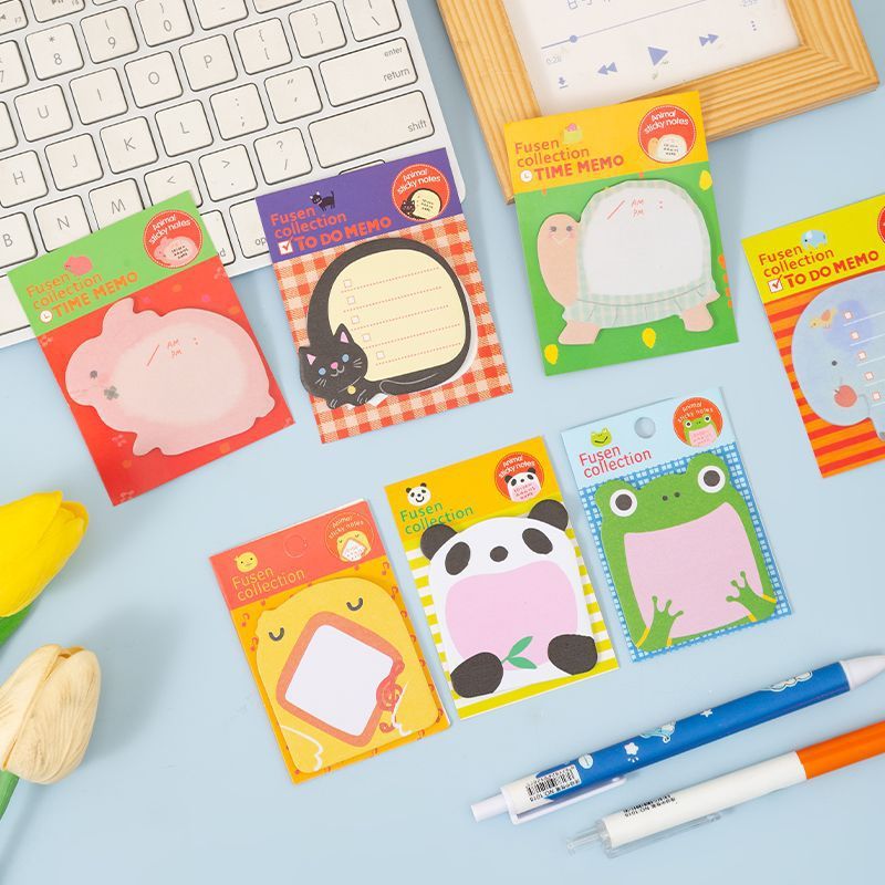 20 Sheets Cute Animals Standing Memo Sticky Notes Time Record notes ...