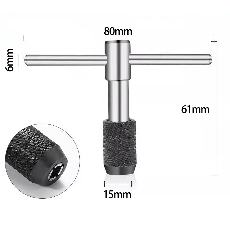 6pcs T-type Metal Hand Tools Screw Thread Tap Wrench M6/M7/M8/M10/M12 ...