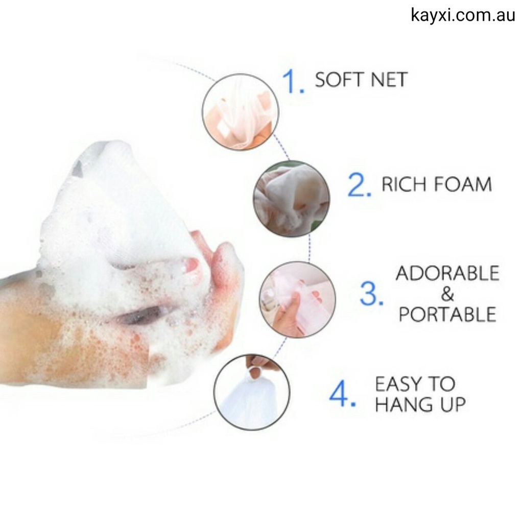 Double Layer Facial Foaming Mesh Net Facial Cleanser Handmade Foam Soap ...