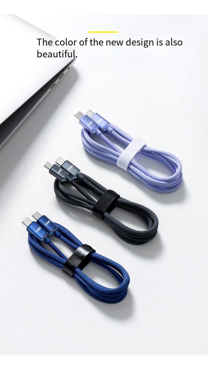 Popcorn 120W Type C to Type C Cable for Mobile Phone Fast Charger USB-C ...