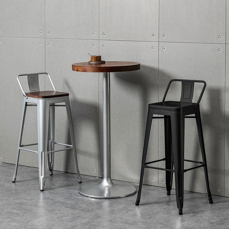 Bar Chair Sliver/Black/White Steel Bar Stool 45/66/76CM Metal Chair For
