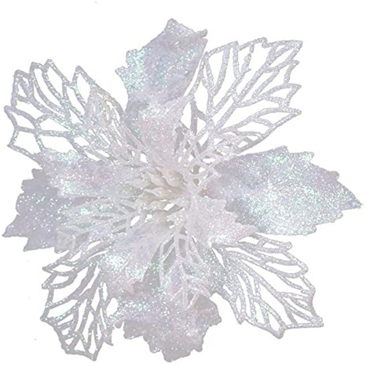 1PCS Glitter Christmas Flower Artificial Flowers Merry Christmas ...