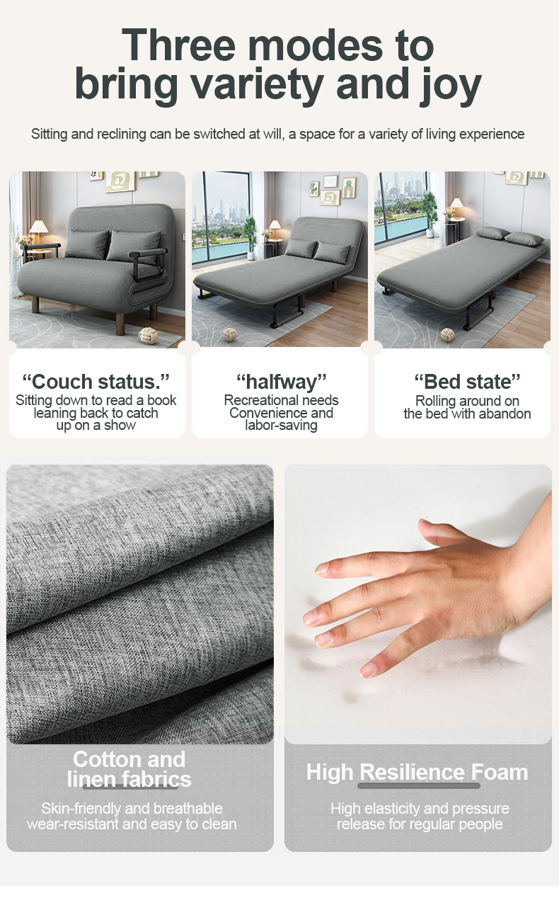 MC Double Sofa Bed 80/120CM Removable And Washable Folding office lunch ...