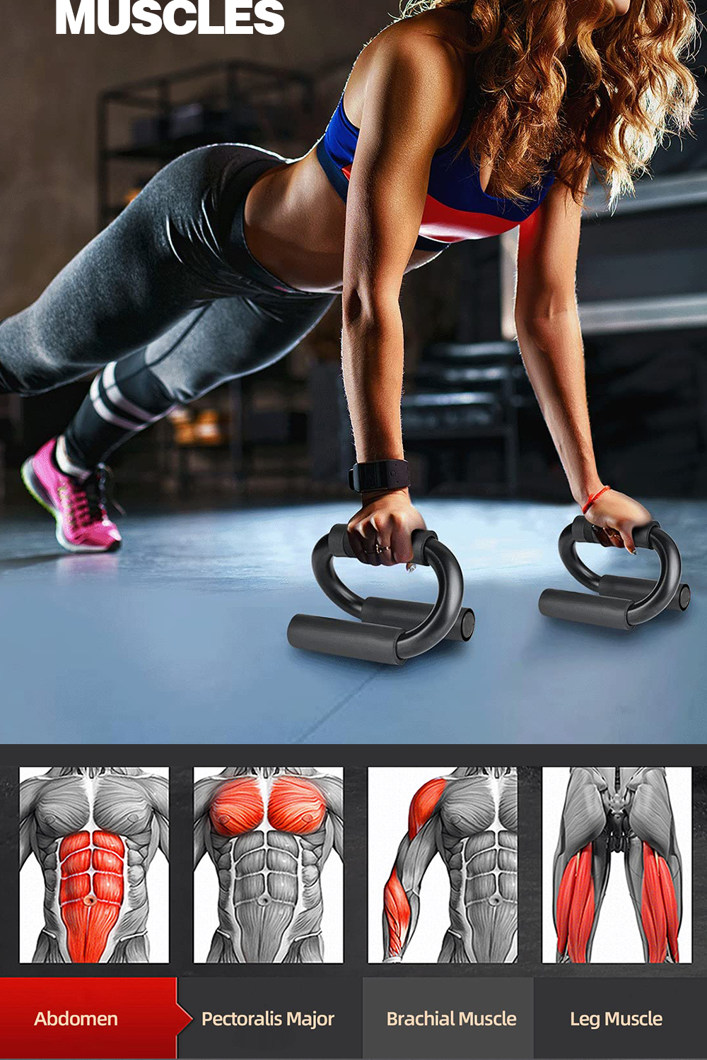 Push Up Rack Stand 1 Pair H-Type Perfect Muscle Home Gym Portable Men ...