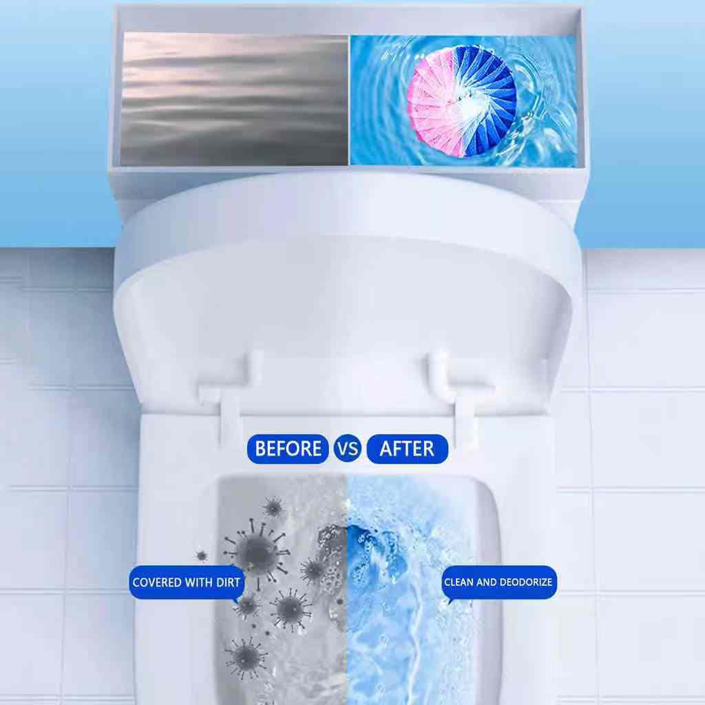 10pcs/pack Bleach Toilet Bowl Stain Remover Tab Tablets Flush Deodorize ...