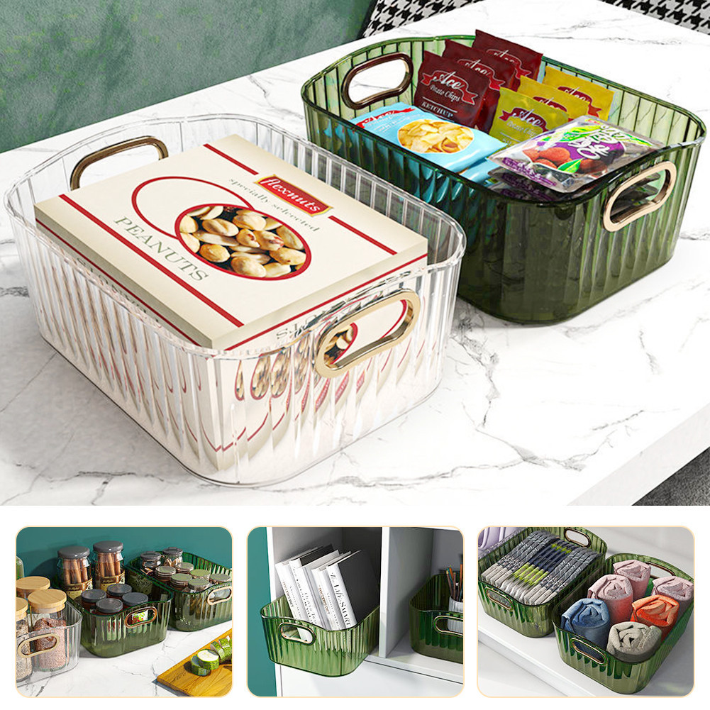 Transparent Lightweight Deluxe Storage Basket Desktop Snacks Sundries ...