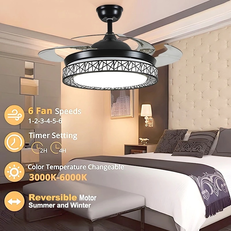 Wilkes Outdoor Ceiling Fan With Dimmable LED Light Remote-Smart 56 Inch | Black Gold - View #5