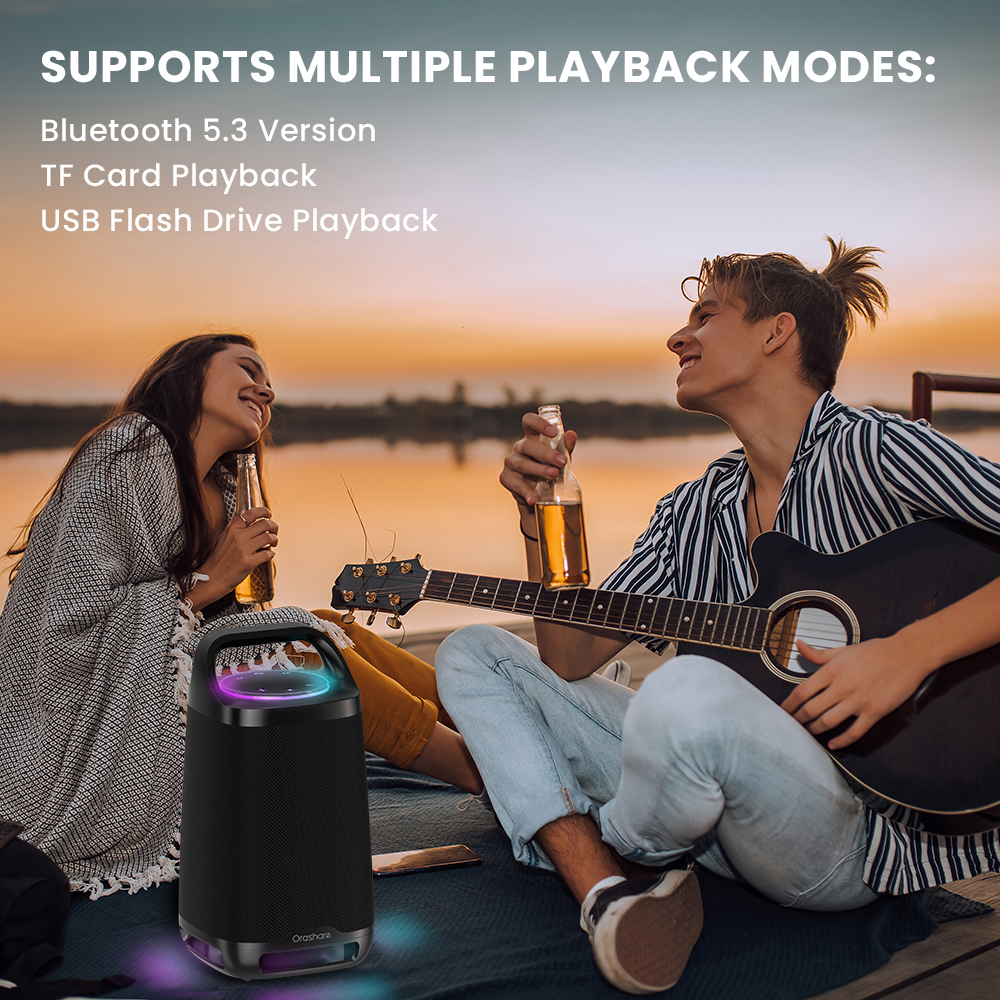 Orashare BS21 Party Bluetooth Speaker with RGB 80W Powerful Sound Big ...