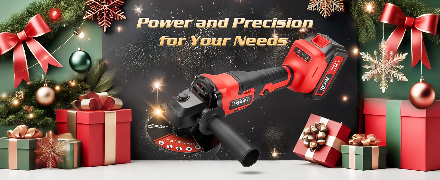 REAIM Brushless Cordless Angle Grinder Tools Grinding Portable ...