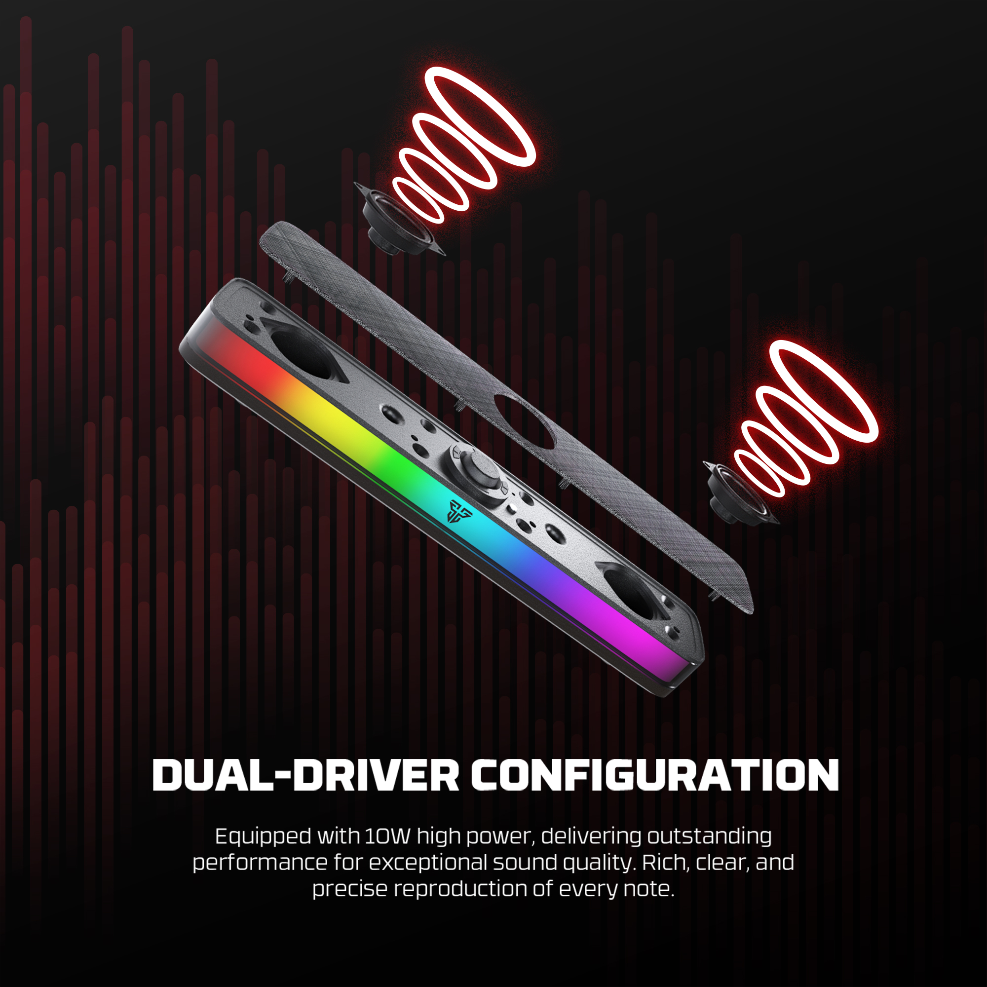 Fantech BS151 Groove RGB Soundbar Bluetooth Connection Gaming Speaker ...