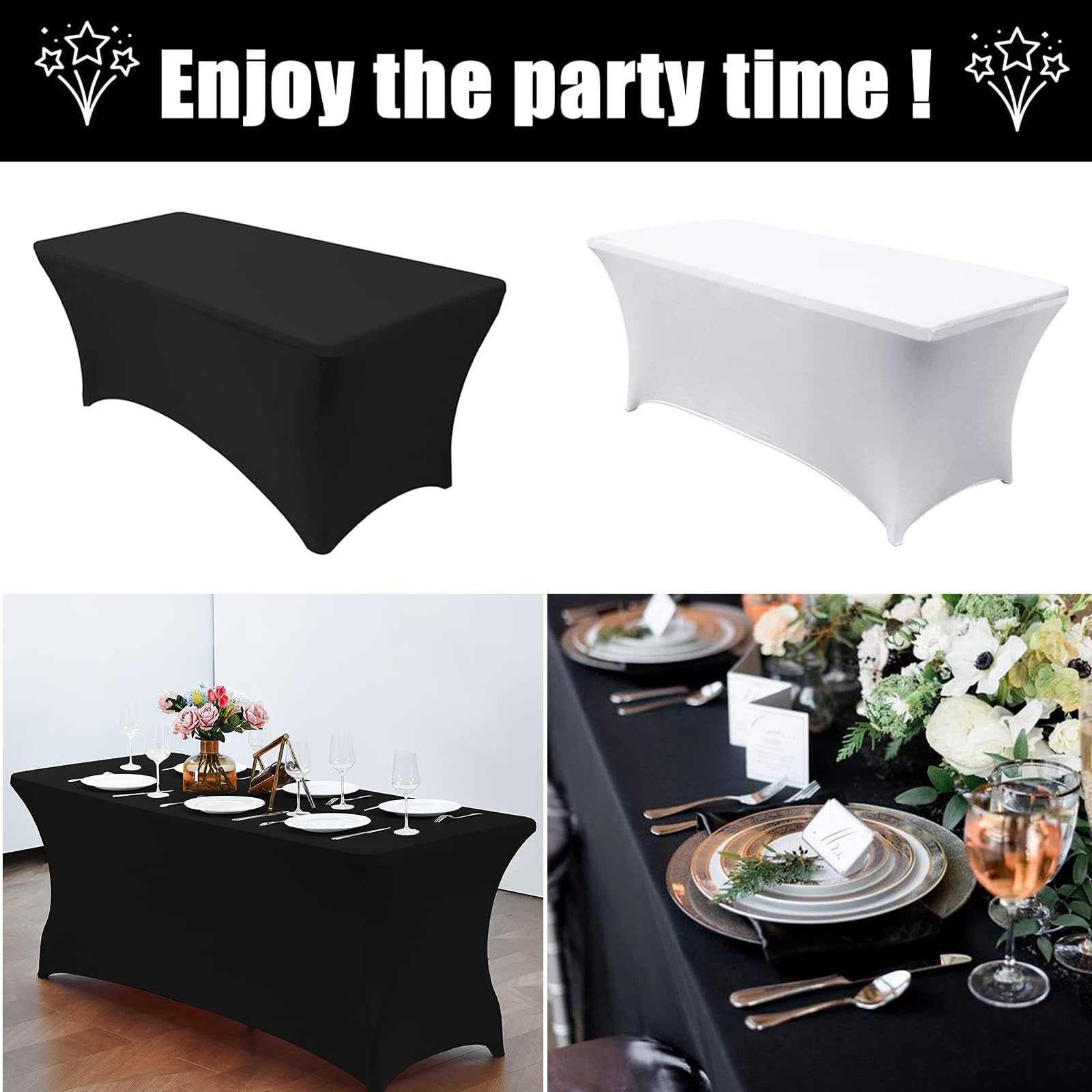 6FT Spandex Table Cloth Elastic Fitted Stretch Tablecloths for ...