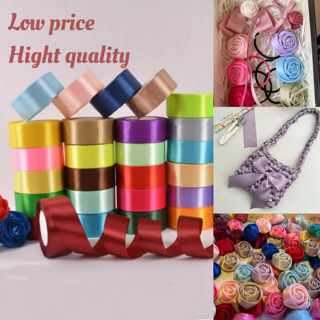4cm (25 yards/roll) Satin Ribbon Roll Gift Packaging Ribbon Flower ...