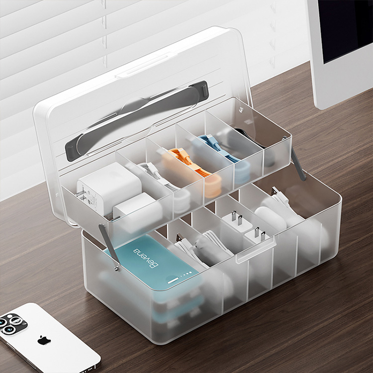 Large Data Cable Storage Box Organizer USB Cord Sorter Desktop Cable ...