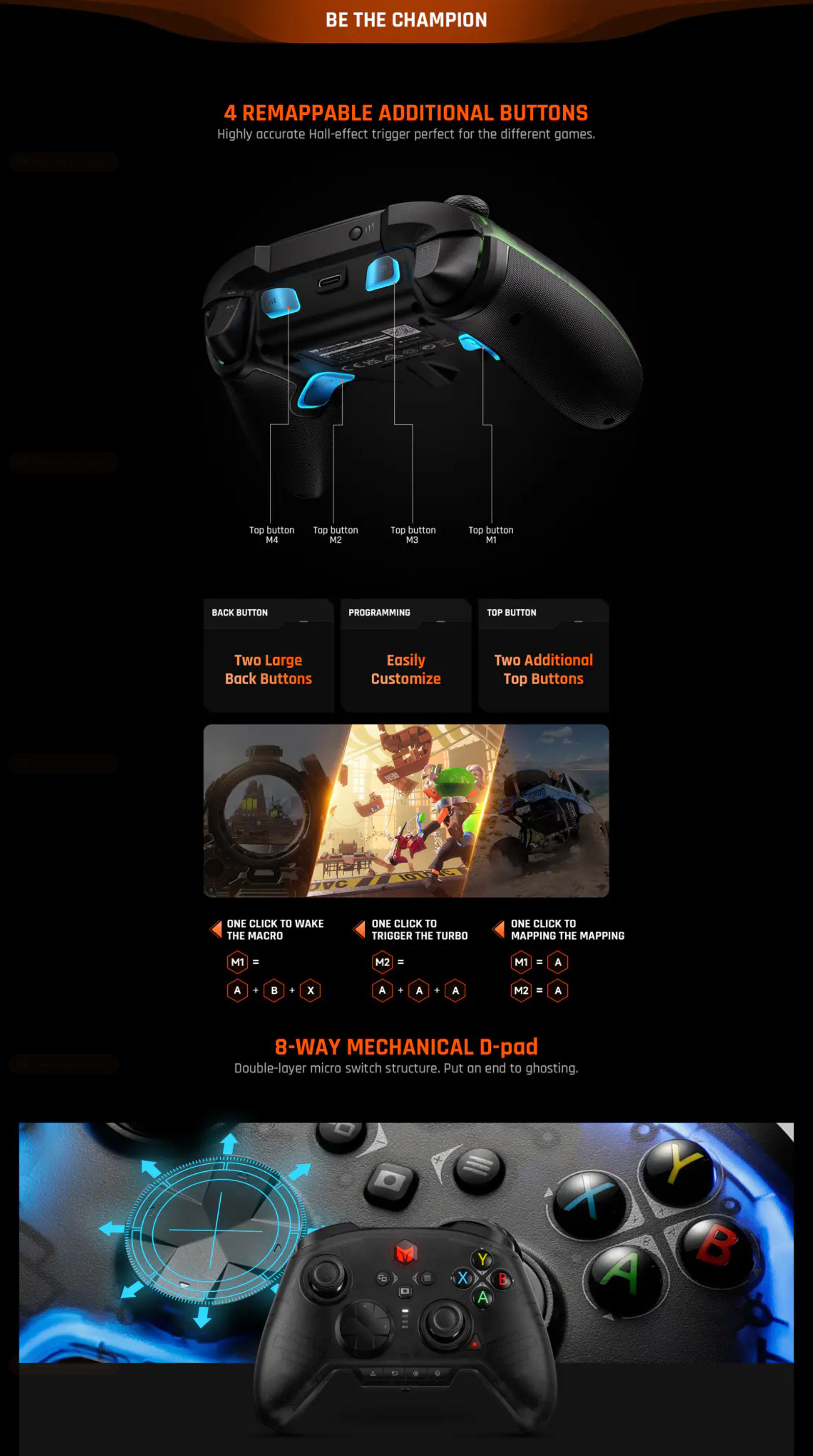 Bigbig Won Rainbow 2 Pro Wireless Gaming Controller with Charging Dock ...