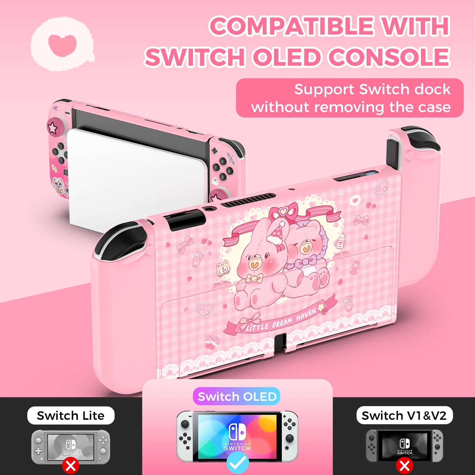 IINE Rabbit Bear Baby Protective Case for Nintendo Switch OLED (L1011 ...