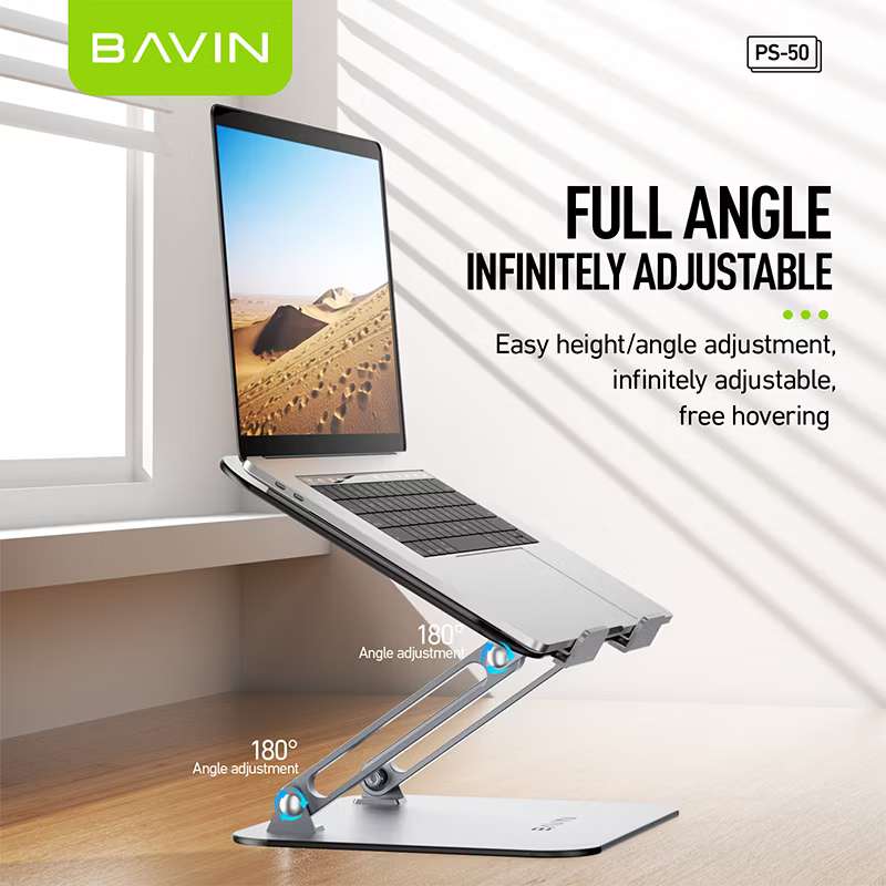 BAVIN PS50 Foldable Laptop Stand Holder Adjustable Aluminum Material ...