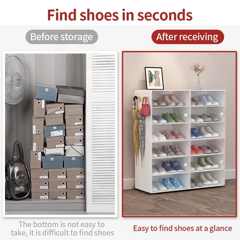 OLA Stackable Shoe Cabinet Dustproof Shoes Storage Durable High ...