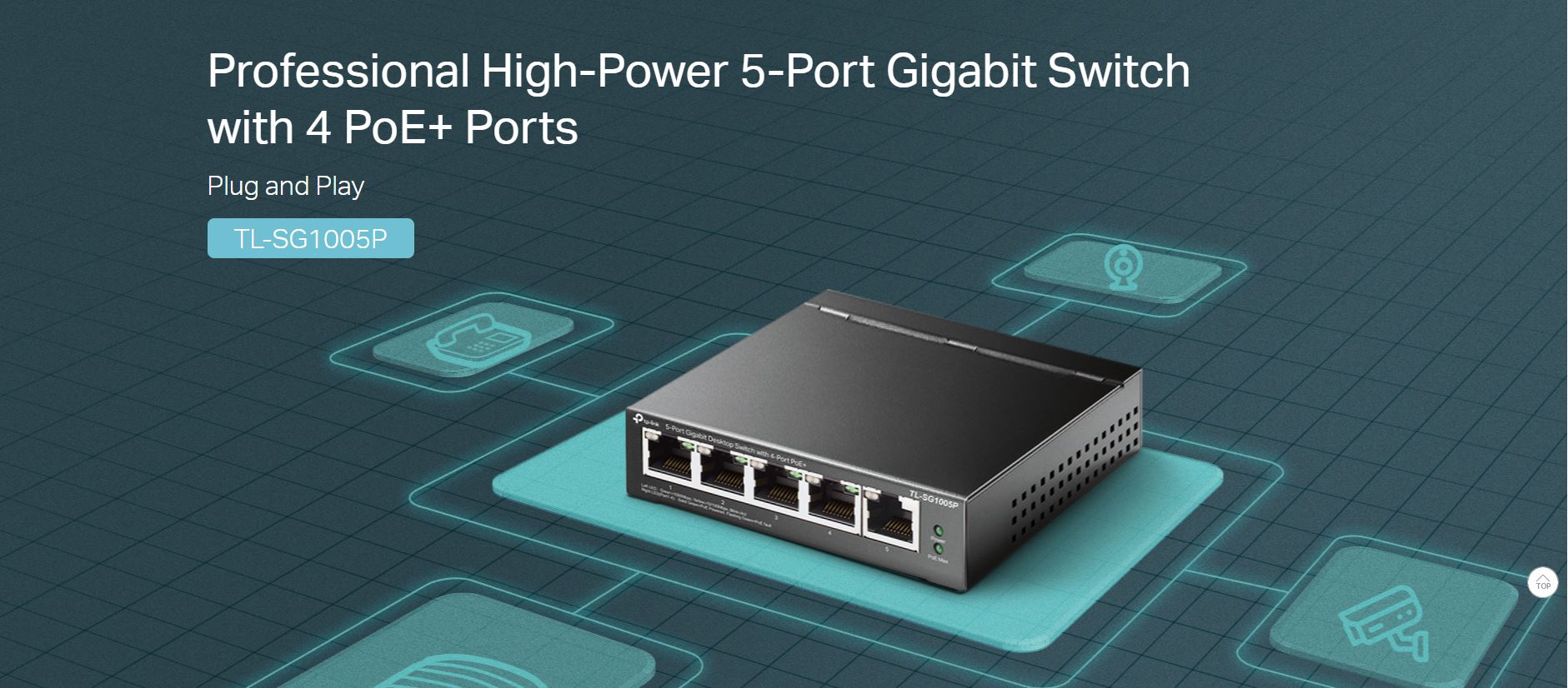 TP-Link Router Switch TL-SG1005P 5-Port Gigabit Desktop Switch 4-Port ...