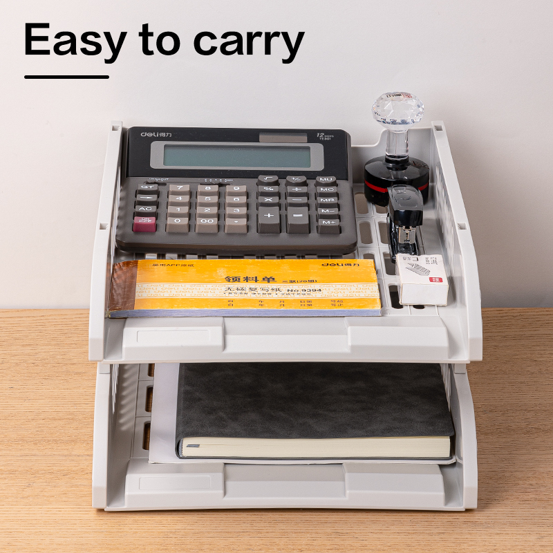 Deli 3-layer Desktop File Holder Documents Tray Paper Organizer Large ...