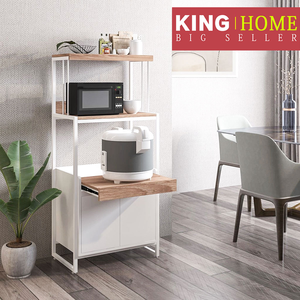 Vertical microwave storage cabinet, multi-layer kitchen storage rack ...