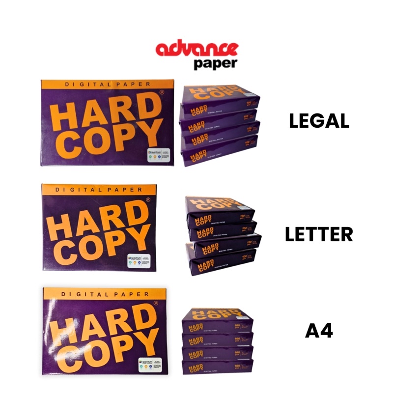 Hard Copy Bond Paper Long100gsm 500Sheets per Ream Substance 28 Blemish ...