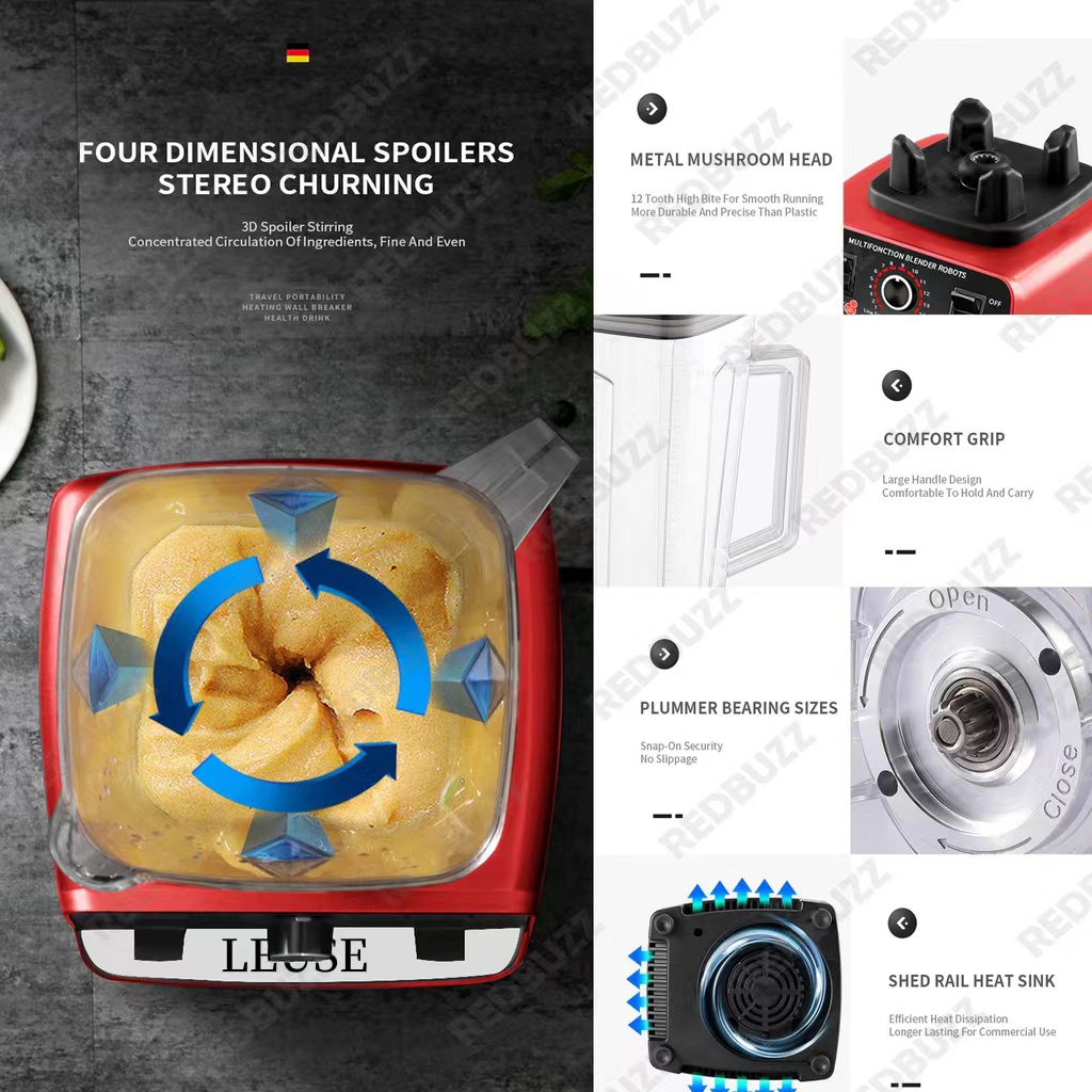 【LEUSE】Heavy Duty Blender - 3-in-1 Juicer, Ice Crusher, Food Processor ...
