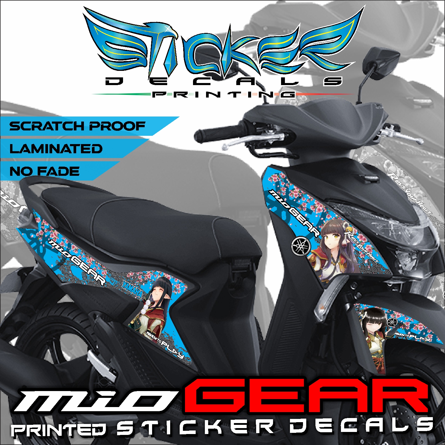 Mio Gear Hinoa (Customized Design) Sticker Decals | Shopee Philippines