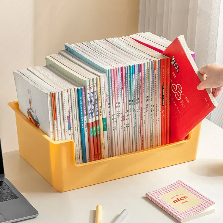 Yooli Book Organizer Table Book Storage Box with Wheels Desk Bookshelf ...