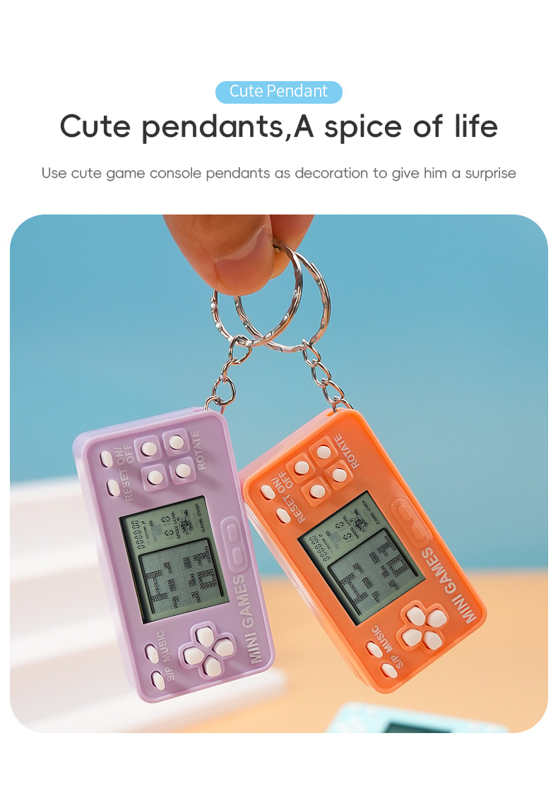 New Mini Macaron Tetris Game Controller Style Keychain Kids Toys ...